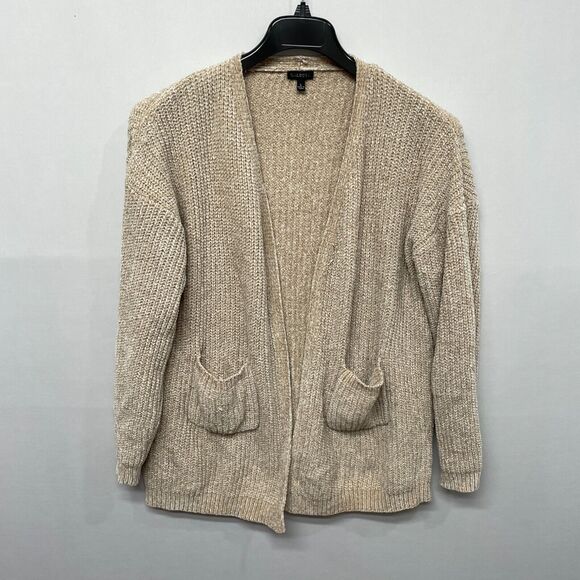 Talbots Women Open Front Sweater Top Size Large Polyester Beige B355 -5 - Picture 1 of 16